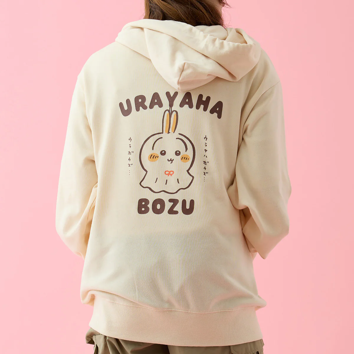 ちいかわ ZIPパーカー ウラヤハボウズ クリーム - Image 3