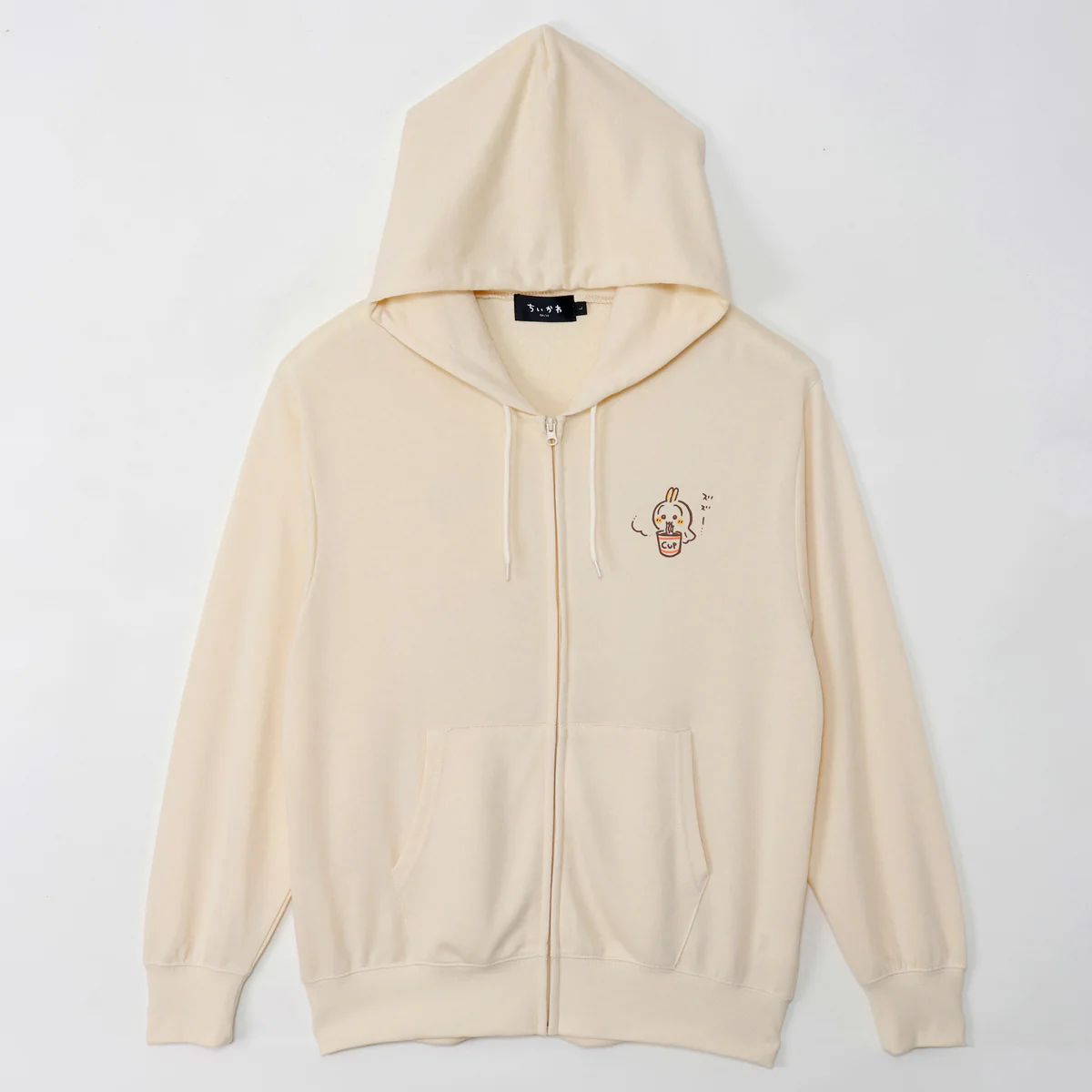 ちいかわ ZIPパーカー ウラヤハボウズ クリーム - Image 4