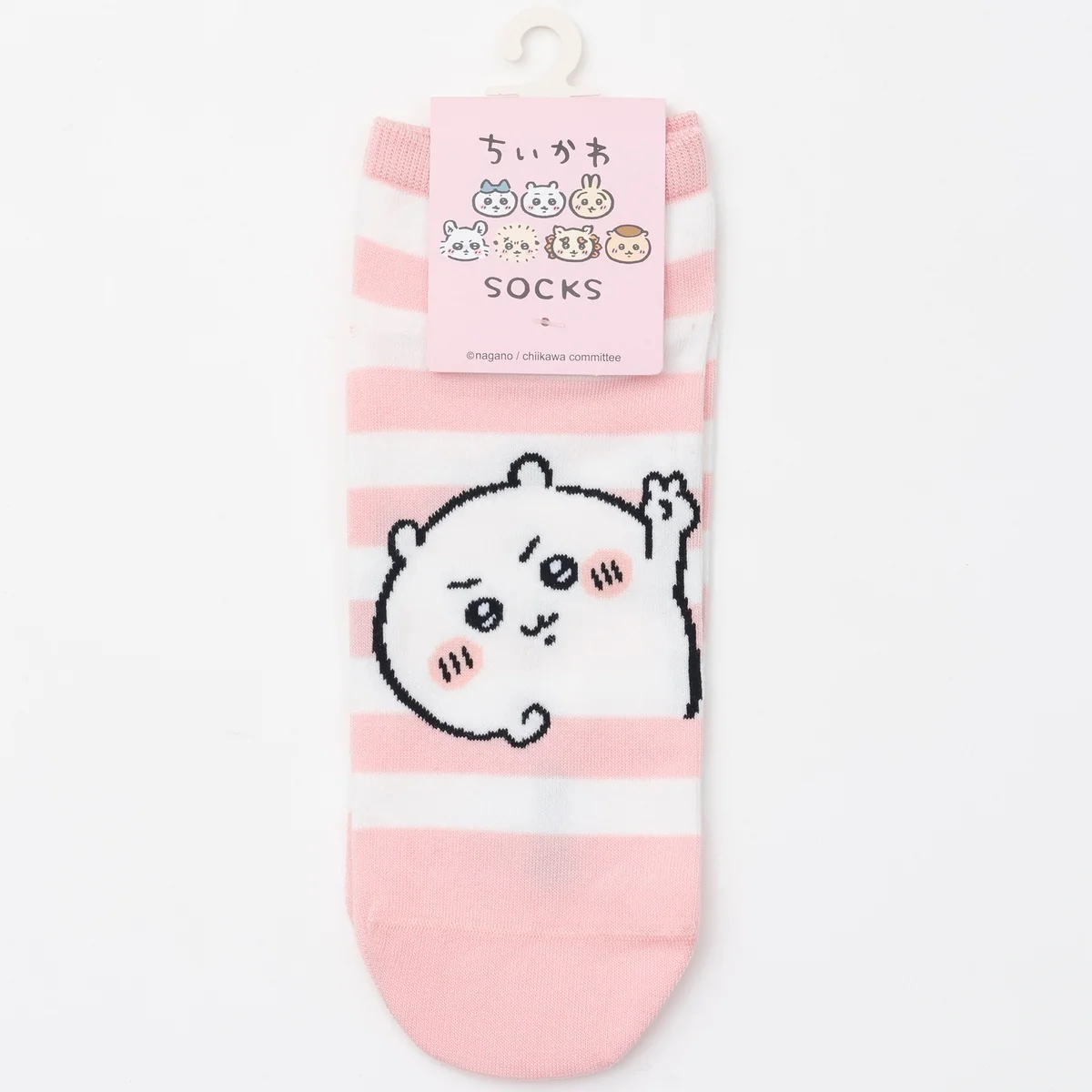 ちいかわ クルーソックス ちいかわピース ピンクボーダー - Image 4