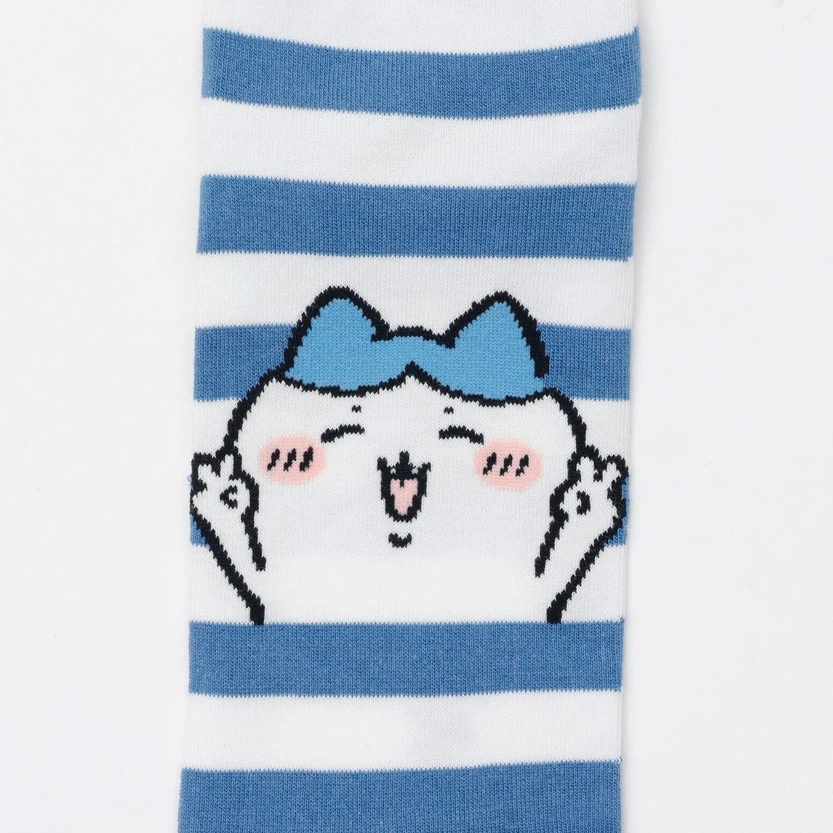 ちいかわ クルーソックス ハチワレピース ブルーボーダー - Image 2
