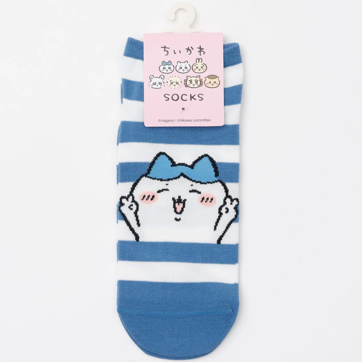 ちいかわ クルーソックス ハチワレピース ブルーボーダー - Image 4