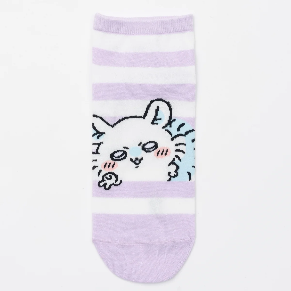 ちいかわ クルーソックス モモンガピース パープルボーダー