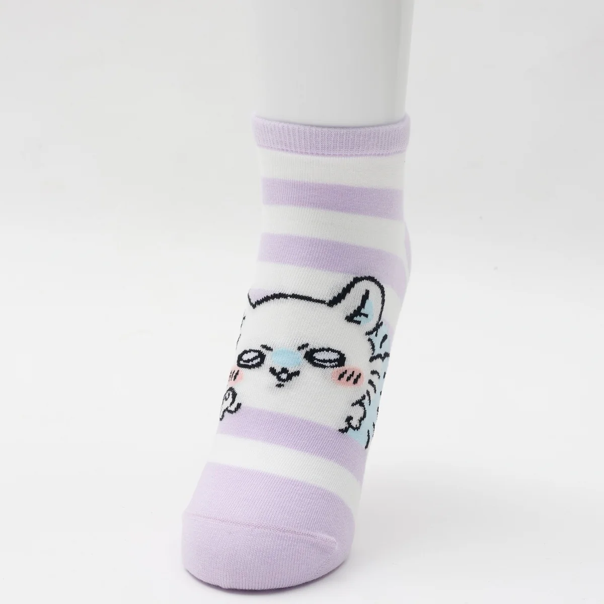 ちいかわ クルーソックス モモンガピース パープルボーダー - Image 5