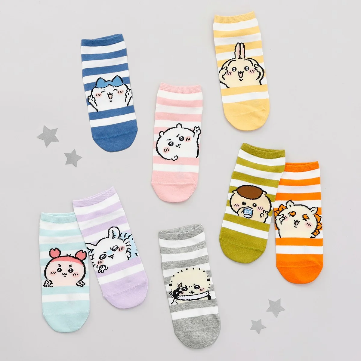 ちいかわ クルーソックス くりまんじゅうピース グリーンボーダー - Image 6
