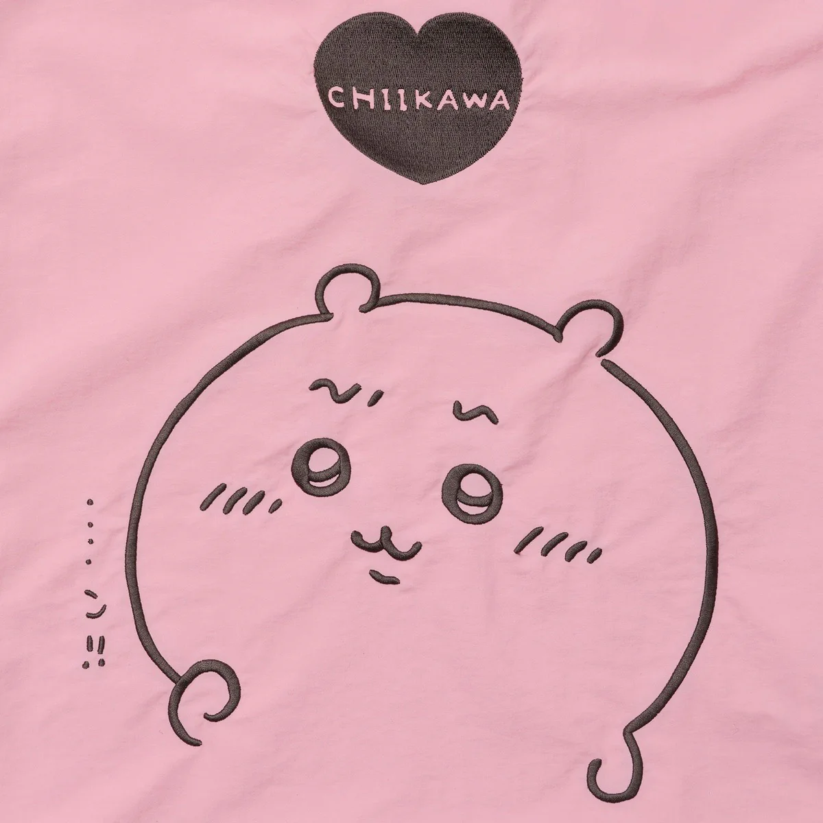 ちいかわ 刺繍トートバッグ ちいかわハート ピンク  (刺繍キーホルダー付) - Image 2