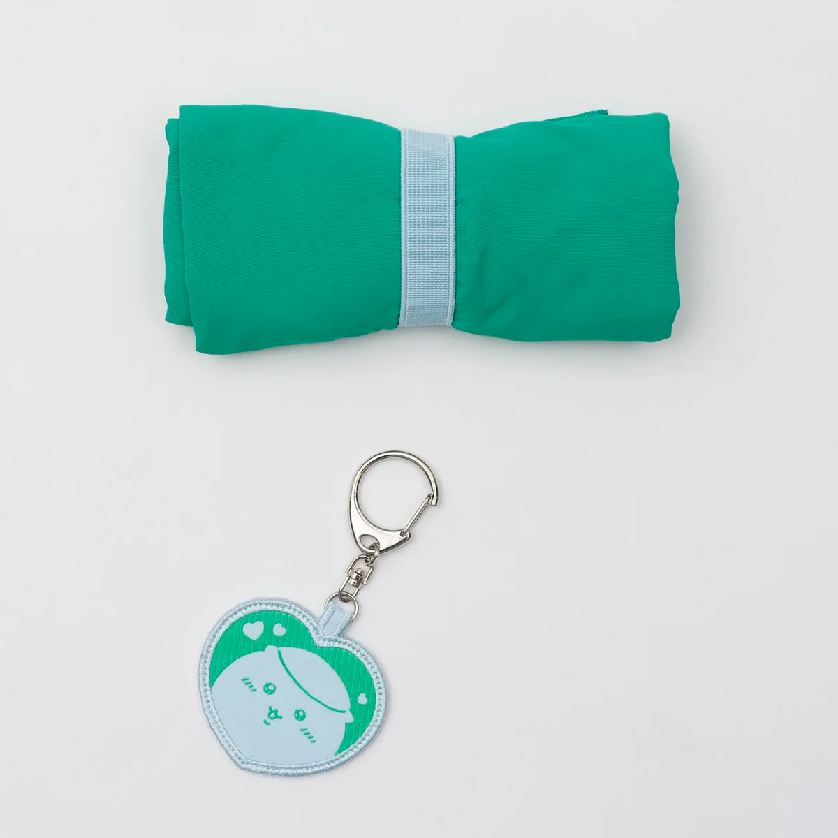 ちいかわ 刺繍トートバッグ くりまんじゅうハート グリーン  (刺繍キーホルダー付) - Image 8