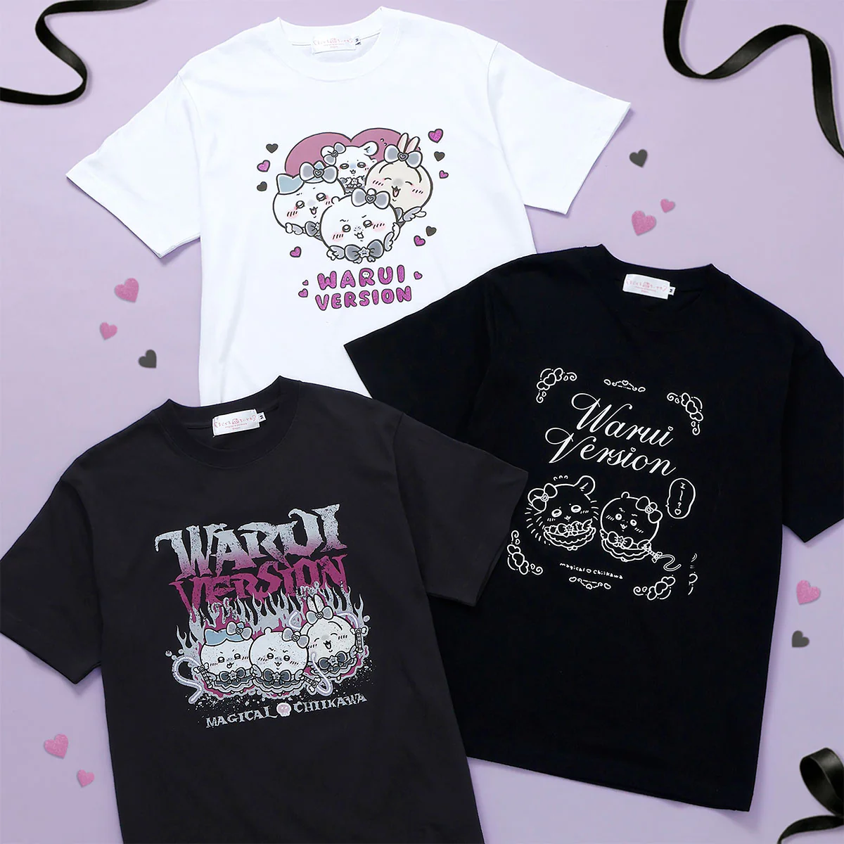 ちいかわ まじかるちいかわ Tシャツ 悪いバージョンだ 3人 スミ - Image 2