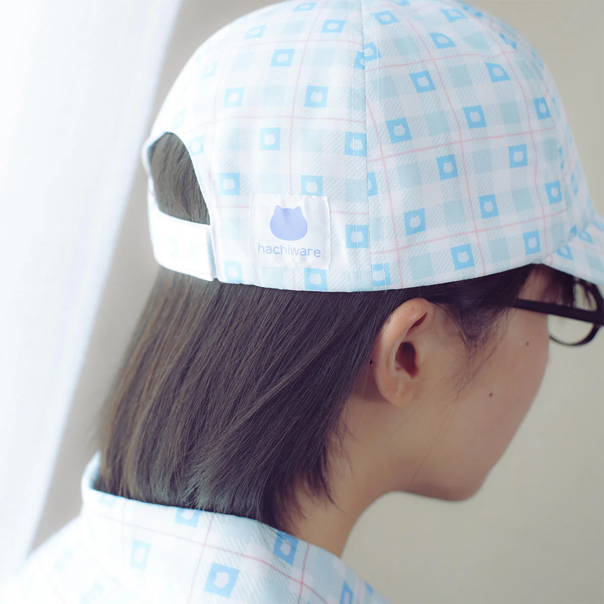 ちいかわ チェックシリーズ CAP ハチワレ ブルー - Image 4