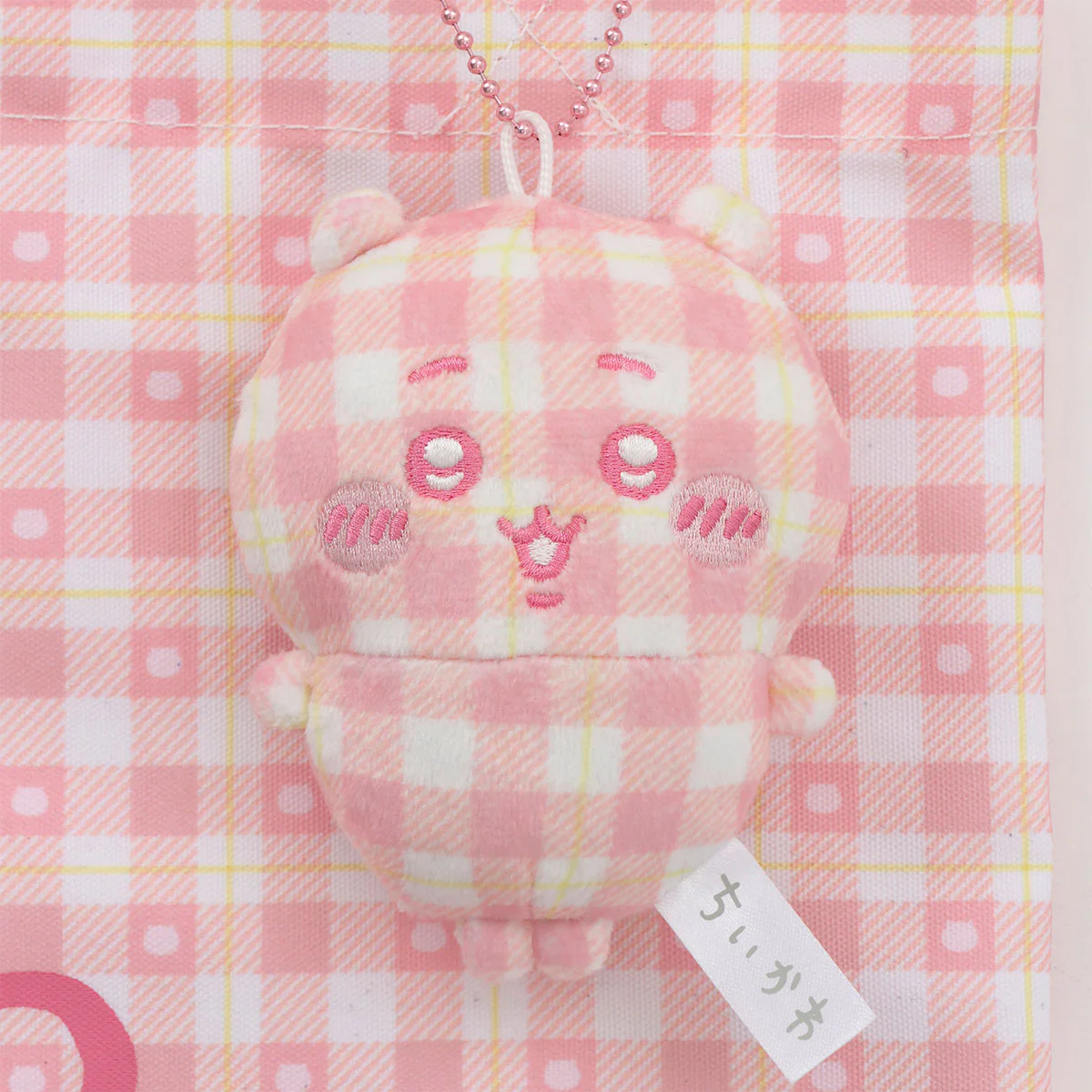ちいかわ チェックシリーズ トートバッグ（チャーム付き）ちいかわ ピンク - Image 8