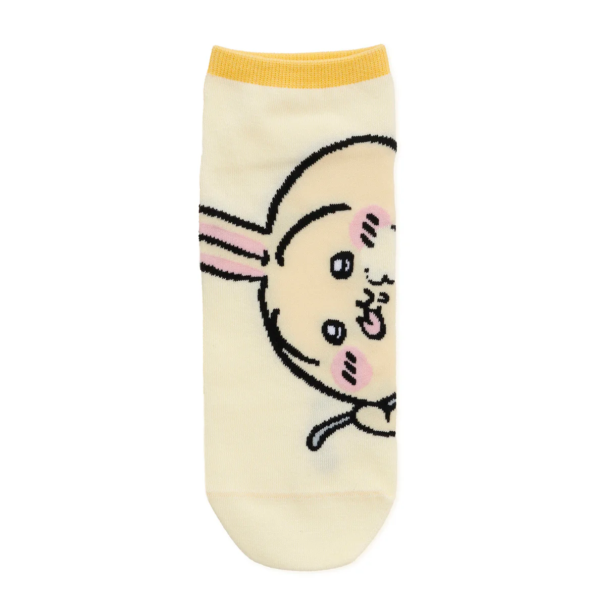 ちいかわ クルーソックス うさぎアップ ライトイエロー