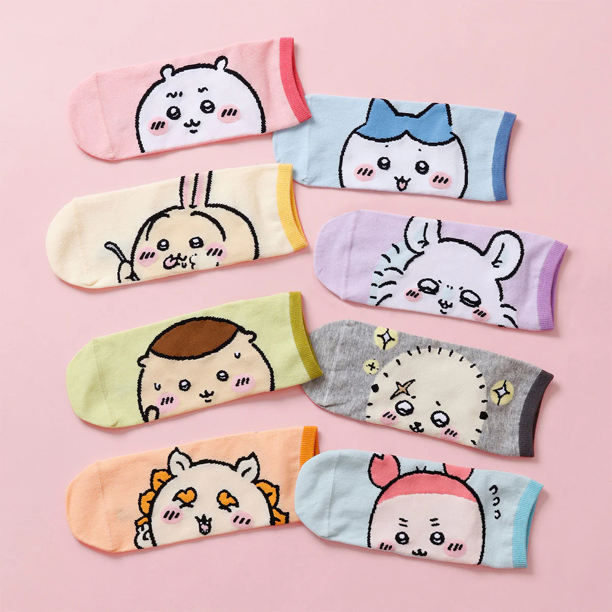 ちいかわ クルーソックス うさぎアップ ライトイエロー - Image 2