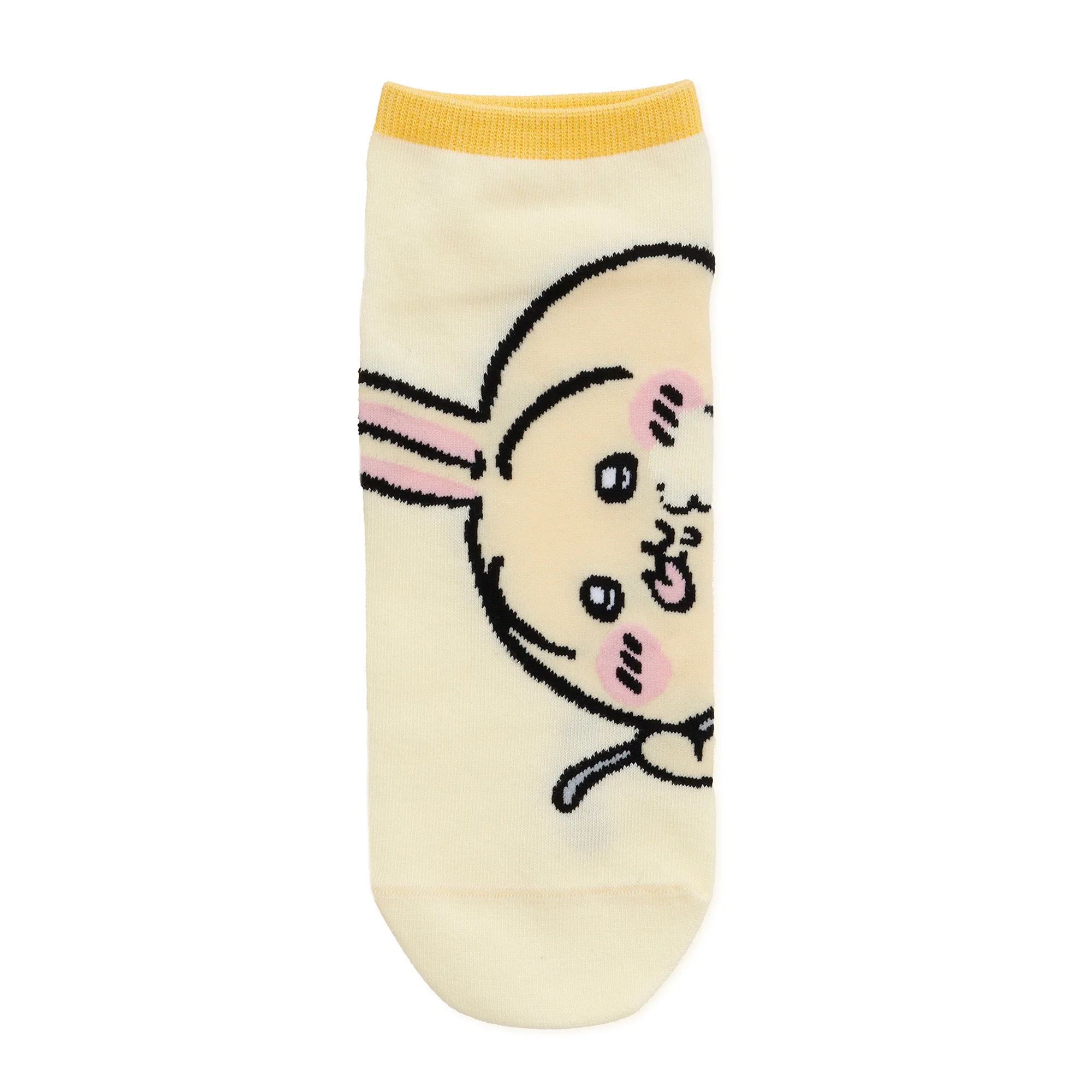 ちいかわ クルーソックス うさぎアップ ライトイエロー - Image 3
