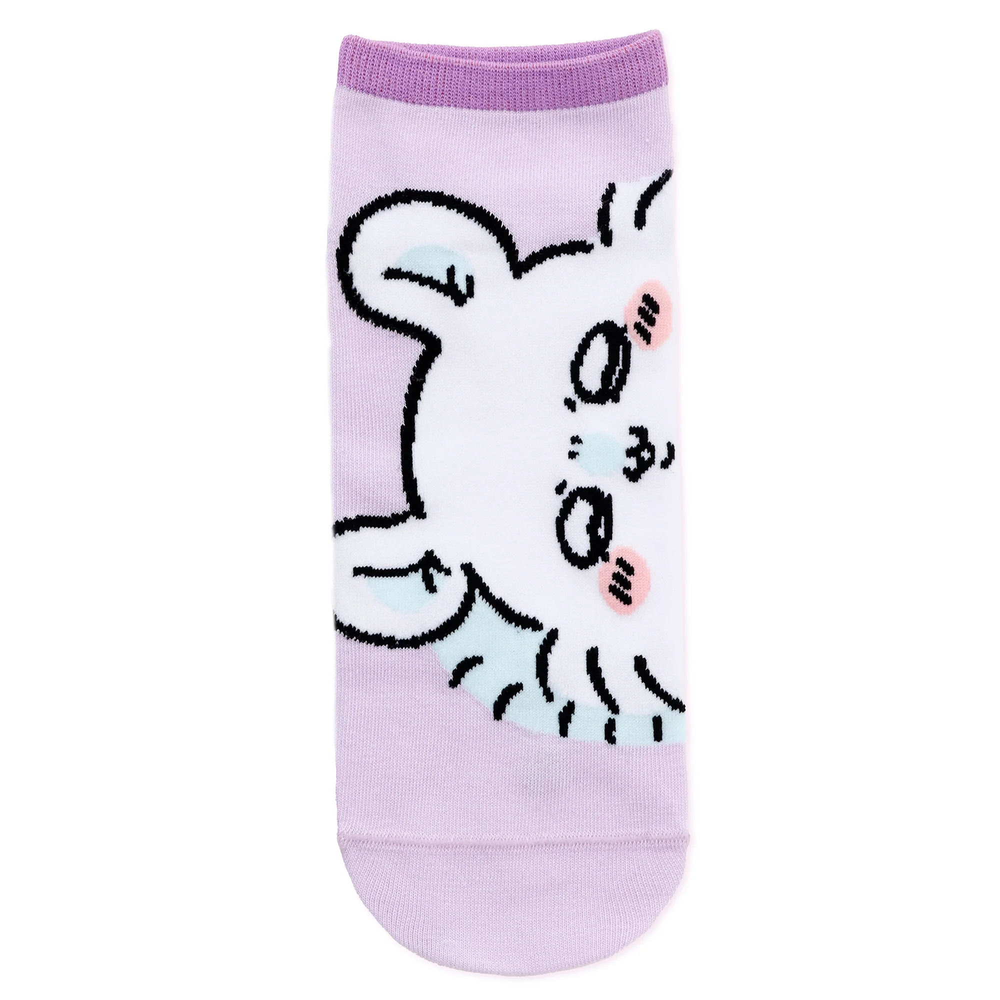 ちいかわ クルーソックス モモンガアップ ライトパープル - Image 3