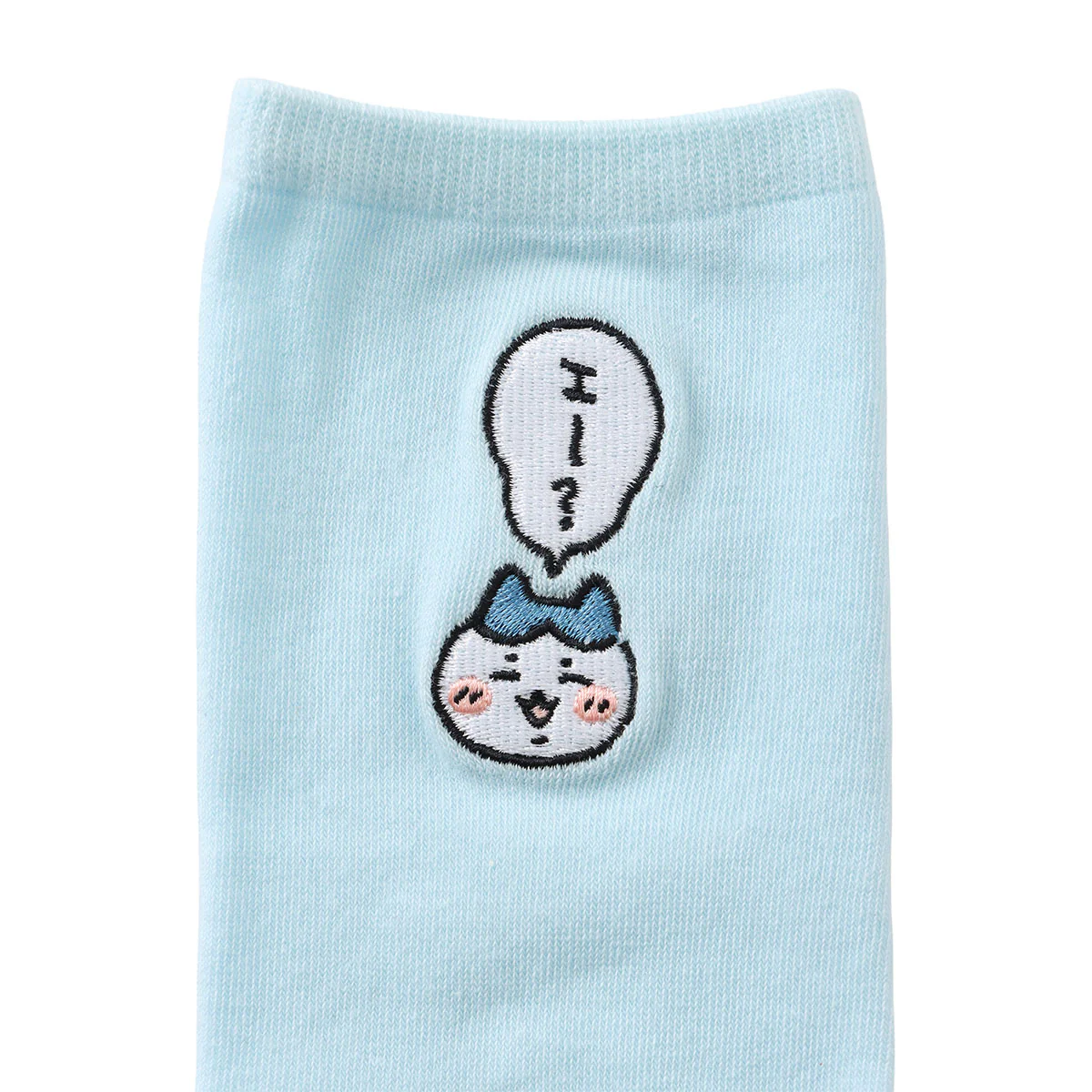 ちいかわ クルーソックス ワンポイント刺繍 ハチワレ サックス - Image 5