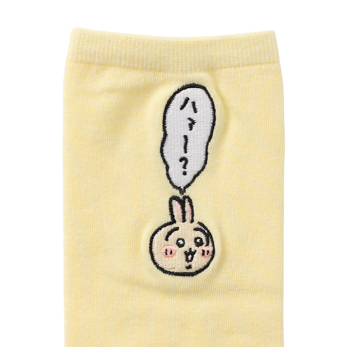 ちいかわ クルーソックス ワンポイント刺繍 うさぎ ペールイエロー - Image 5