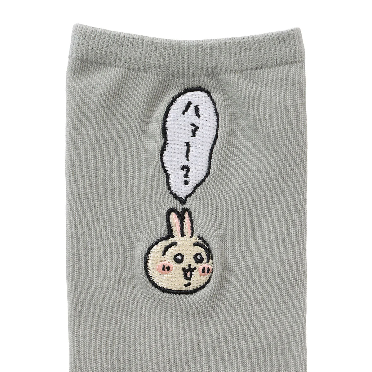 ちいかわ クルーソックス ワンポイント刺繍 うさぎ グレー - Image 5