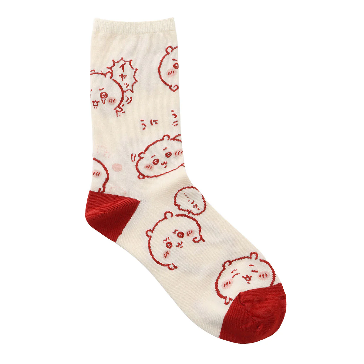 ちいかわ クルーソックス ちいかわ総柄 レッド - Image 3