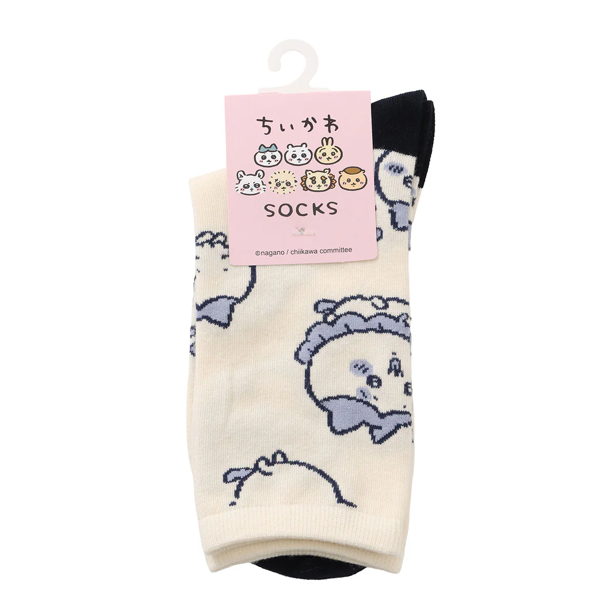 ちいかわ クルーソックス ハチワレ総柄 ブルー - Image 5