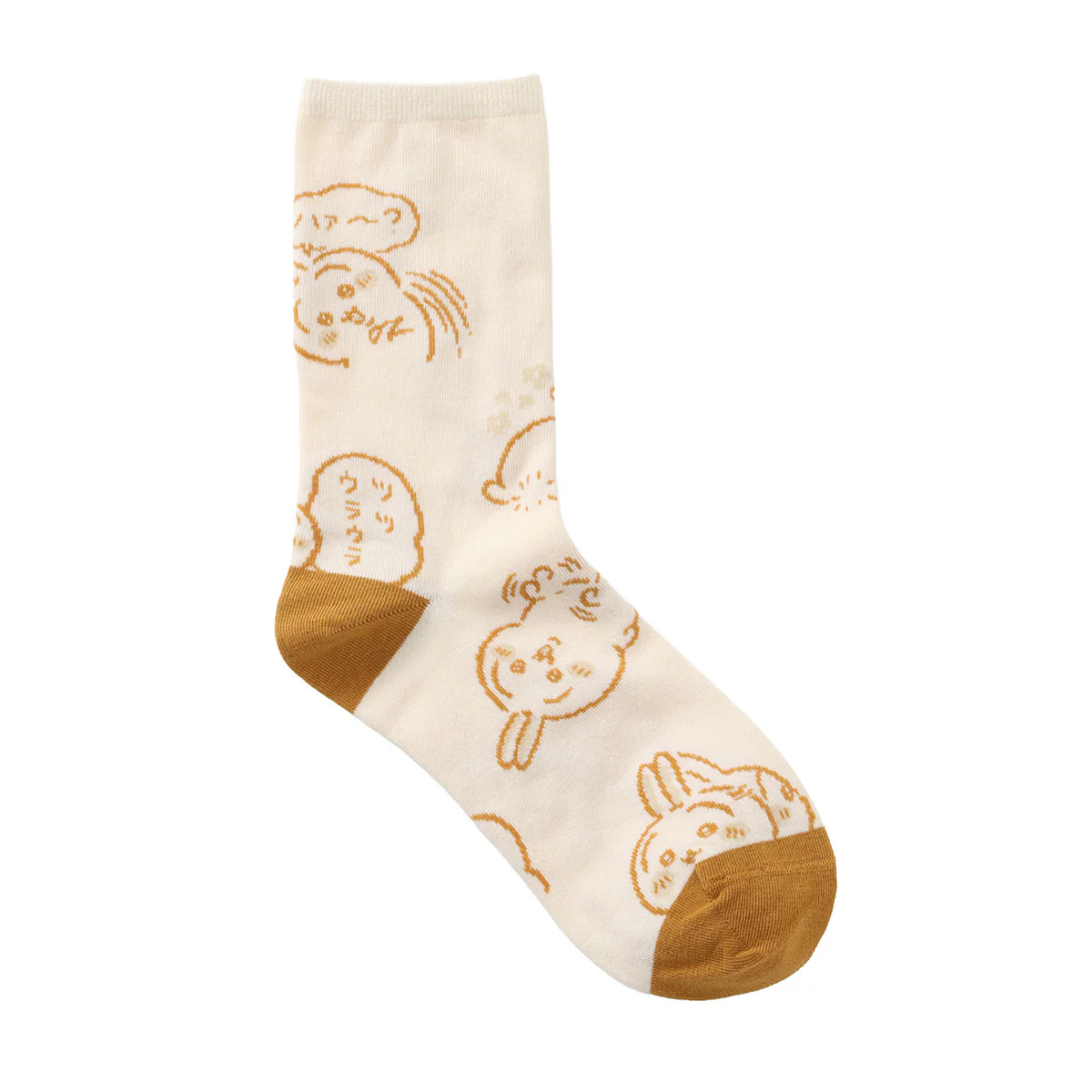 ちいかわ クルーソックス うさぎ総柄 イエロー - Image 3