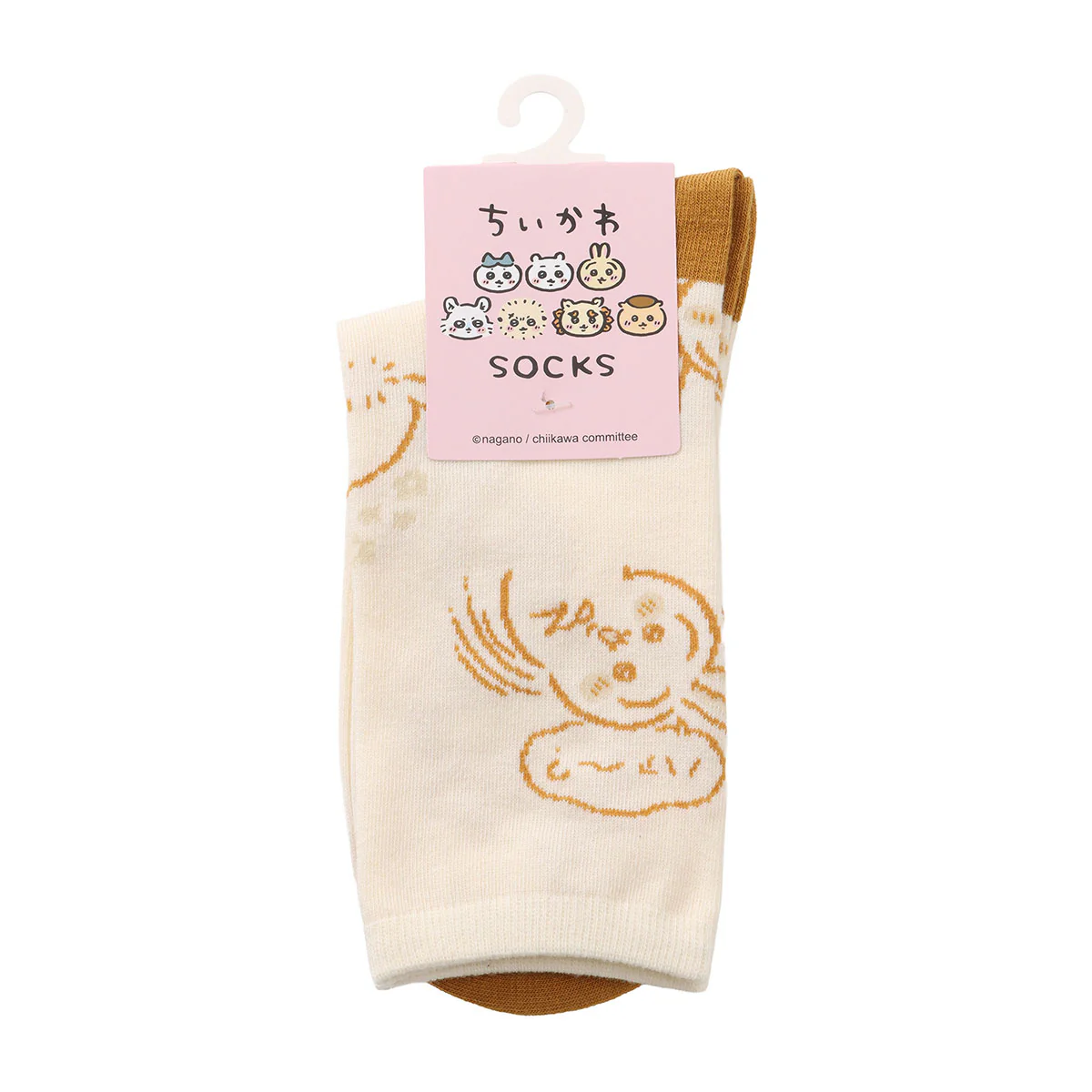 ちいかわ クルーソックス うさぎ総柄 イエロー - Image 5