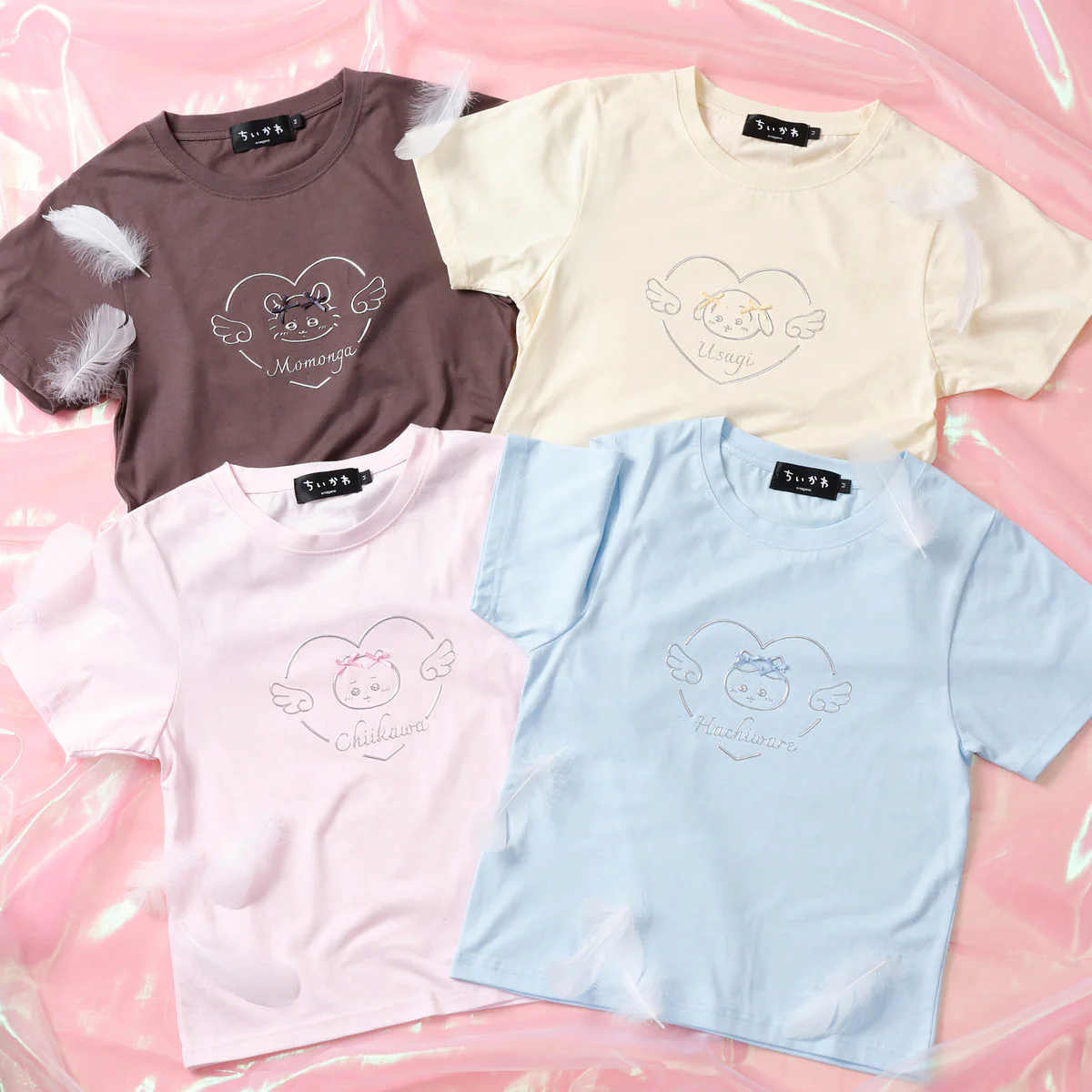 ちいかわ Go!HARAJUKU Tシャツ リボンリボン ハチワレ ブルー - Image 5