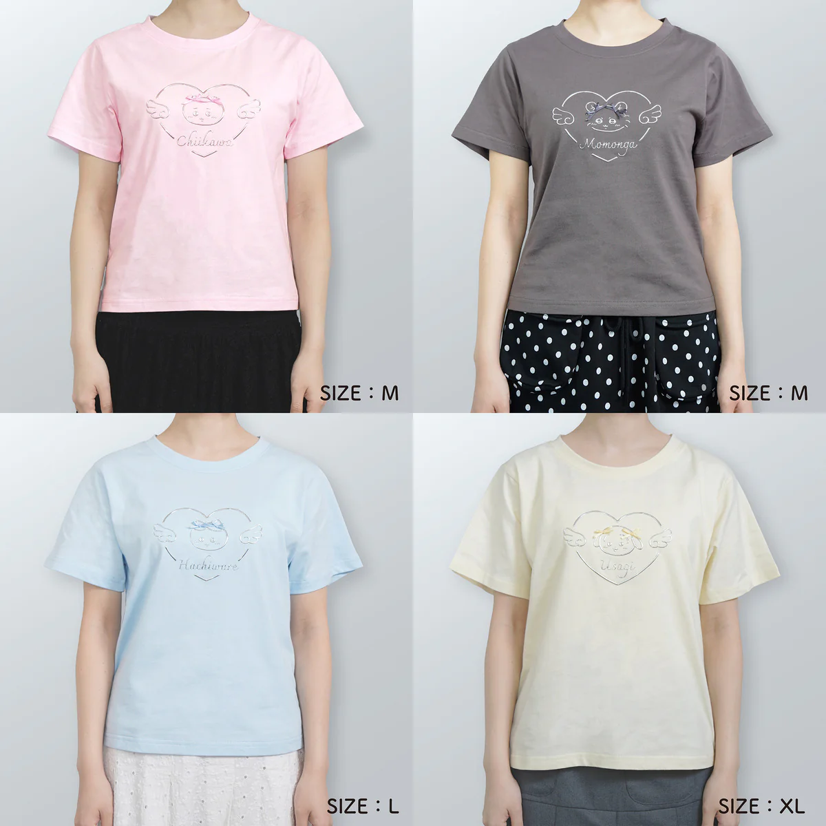 ちいかわ Go!HARAJUKU Tシャツ リボンリボン ハチワレ ブルー - Image 6