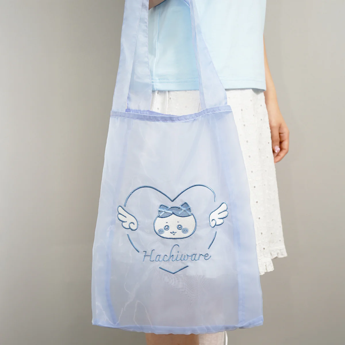 ちいかわ Go!HARAJUKU オーガンジーバッグ リボンリボン ハチワレ ブルー - Image 2