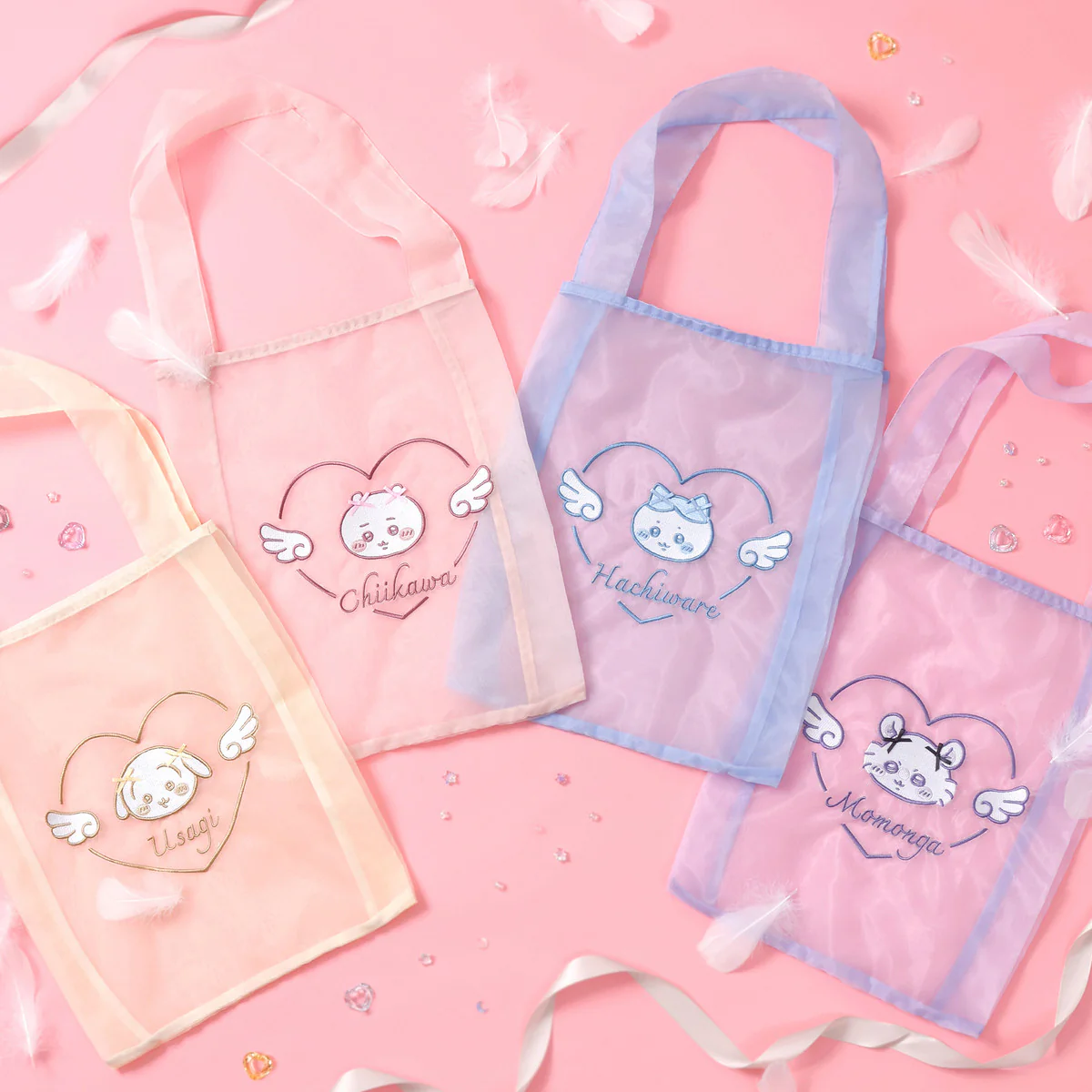 ちいかわ Go!HARAJUKU オーガンジーバッグ リボンリボン モモンガ パープル - Image 3
