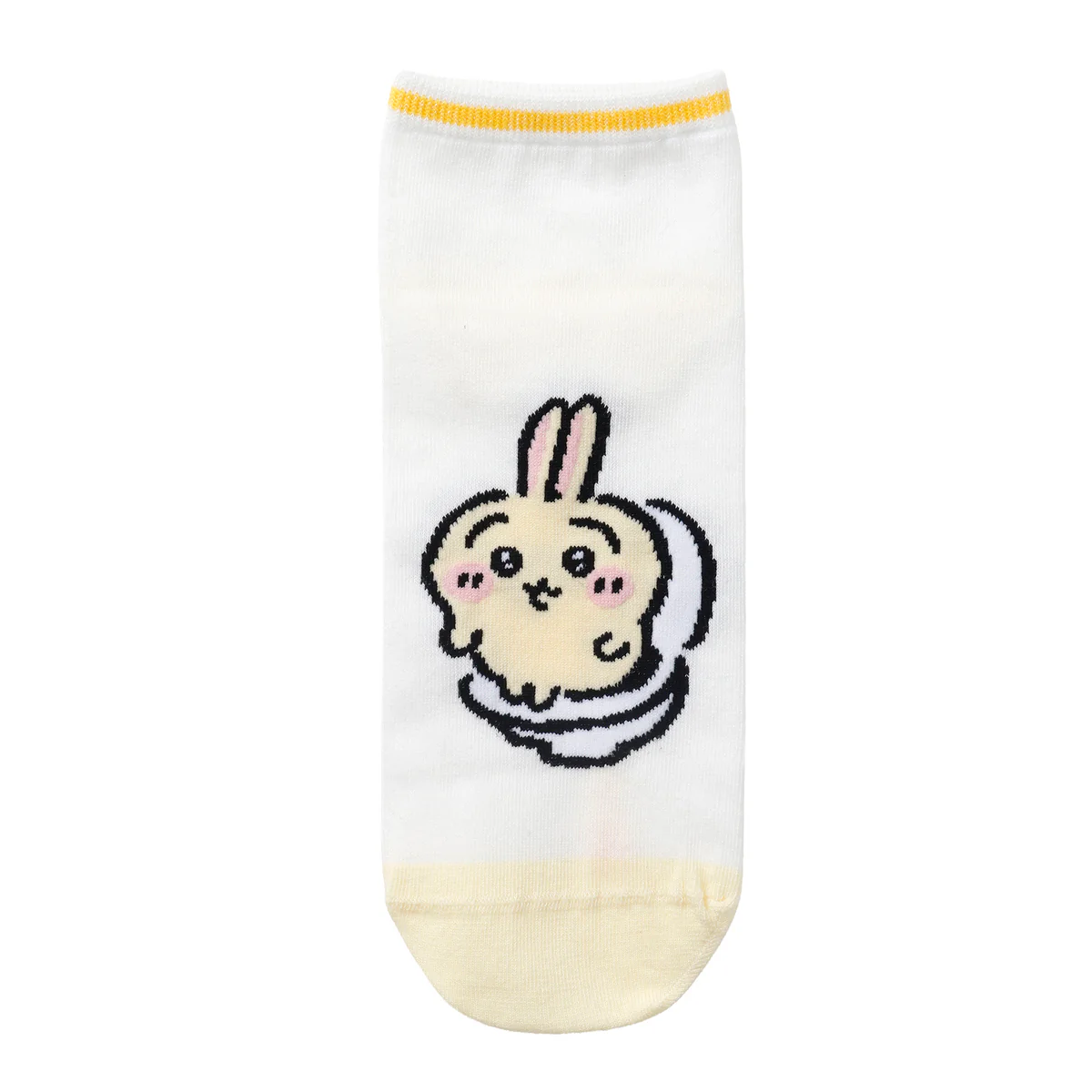 ちいかわ クルーソックス うさぎトイレ イエロー - Image 3