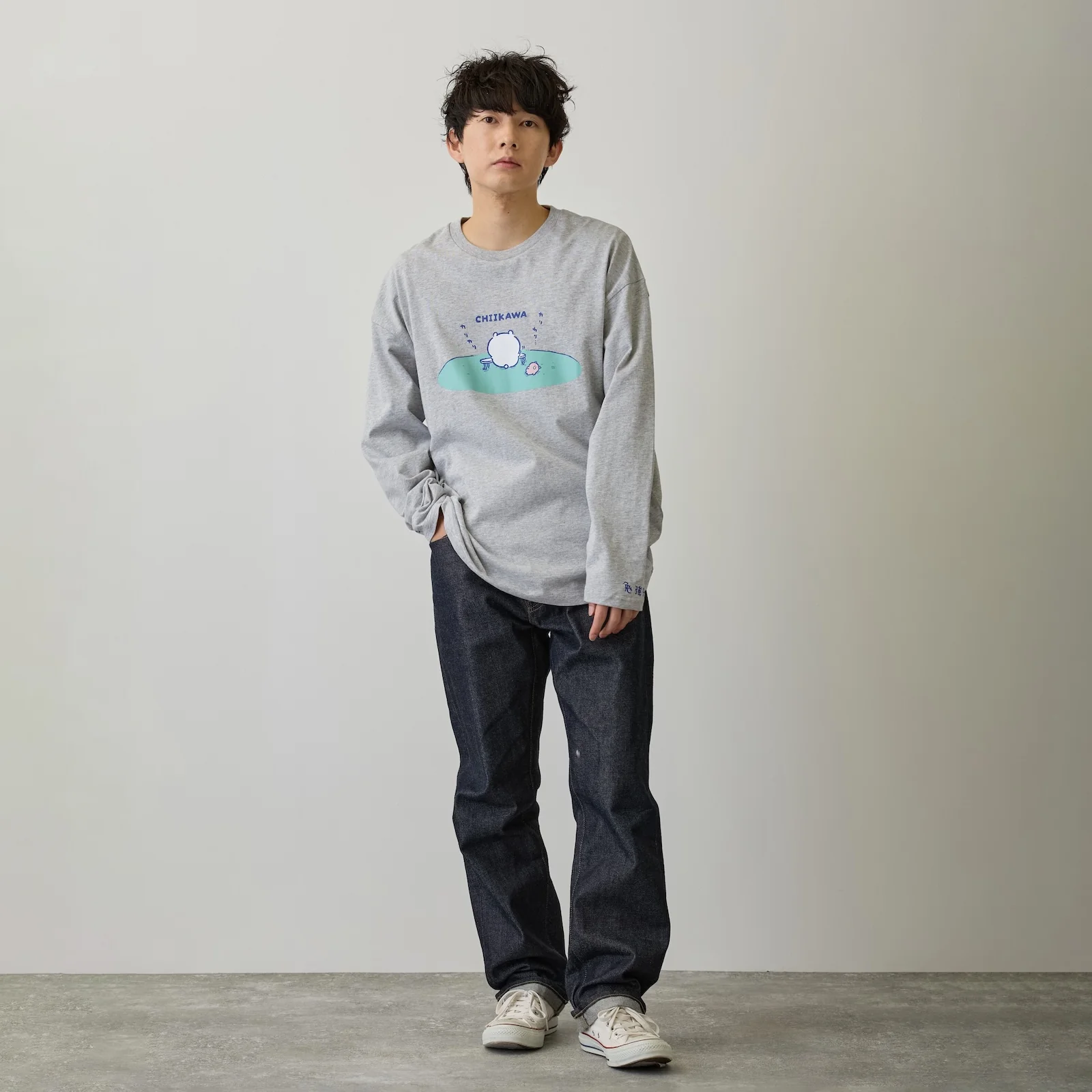 ちいかわ 長袖Tシャツ 試験勉強 アッシュ - Image 11