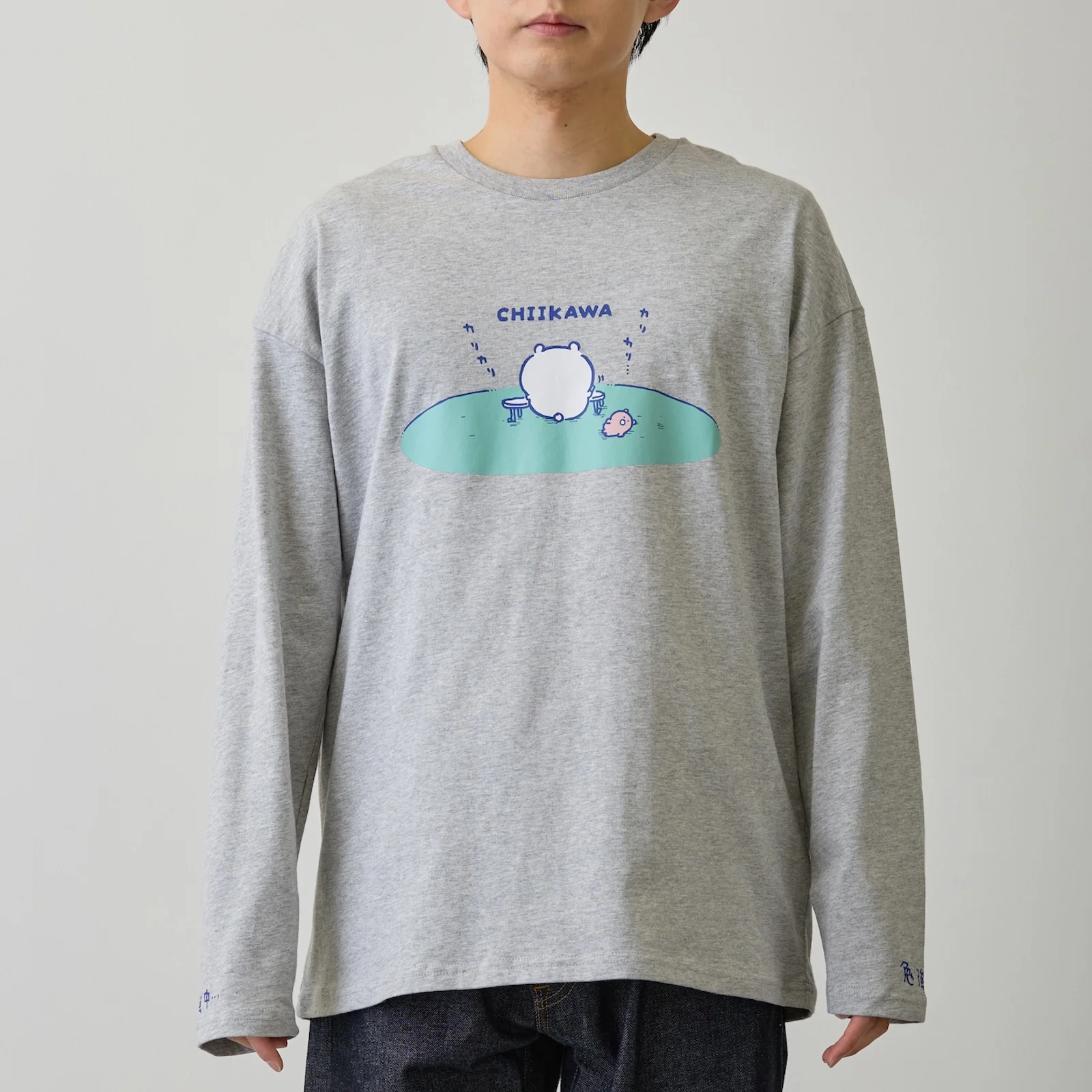 ちいかわ 長袖Tシャツ 試験勉強 アッシュ - Image 8