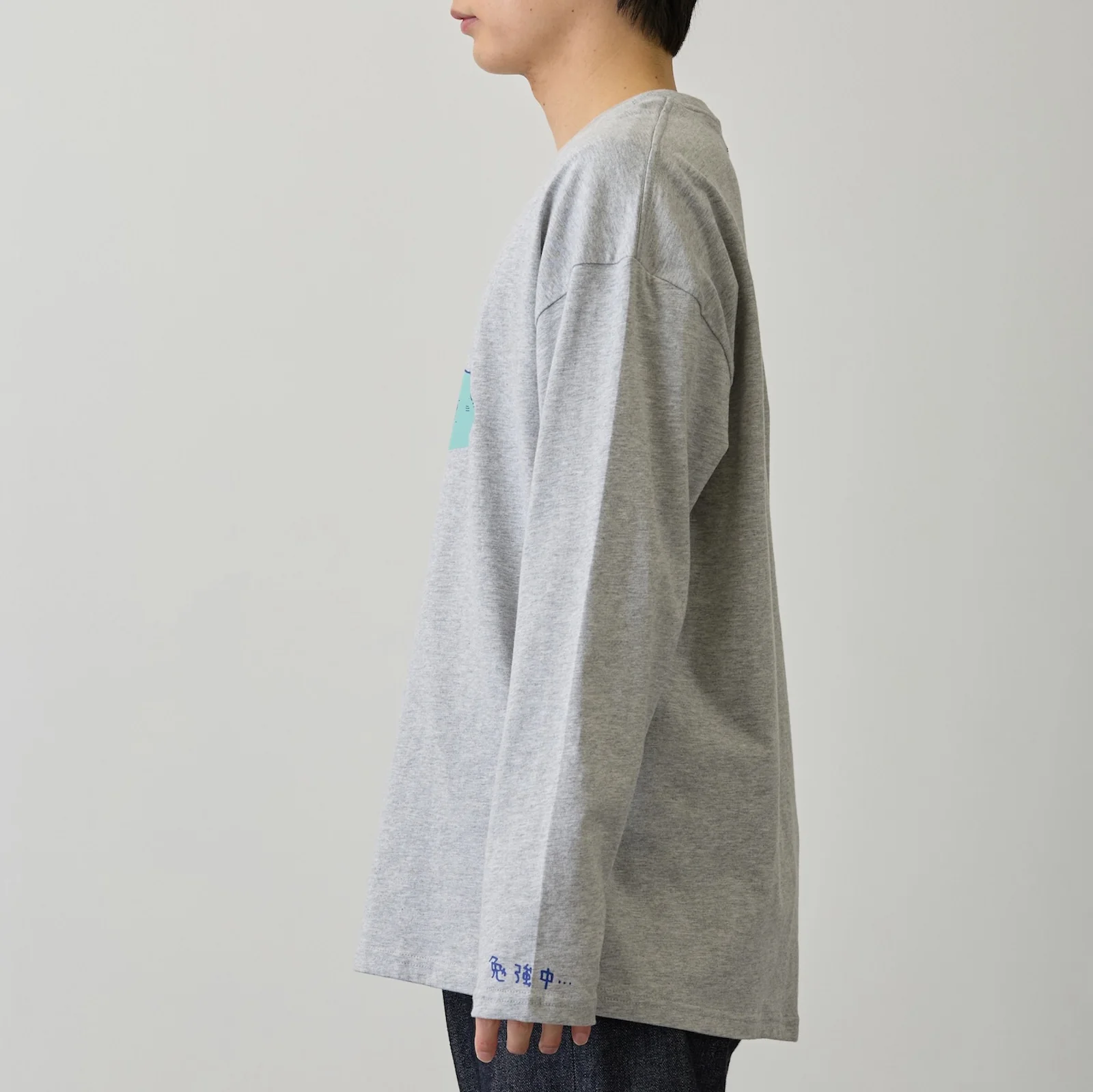ちいかわ 長袖Tシャツ 試験勉強 アッシュ - Image 9
