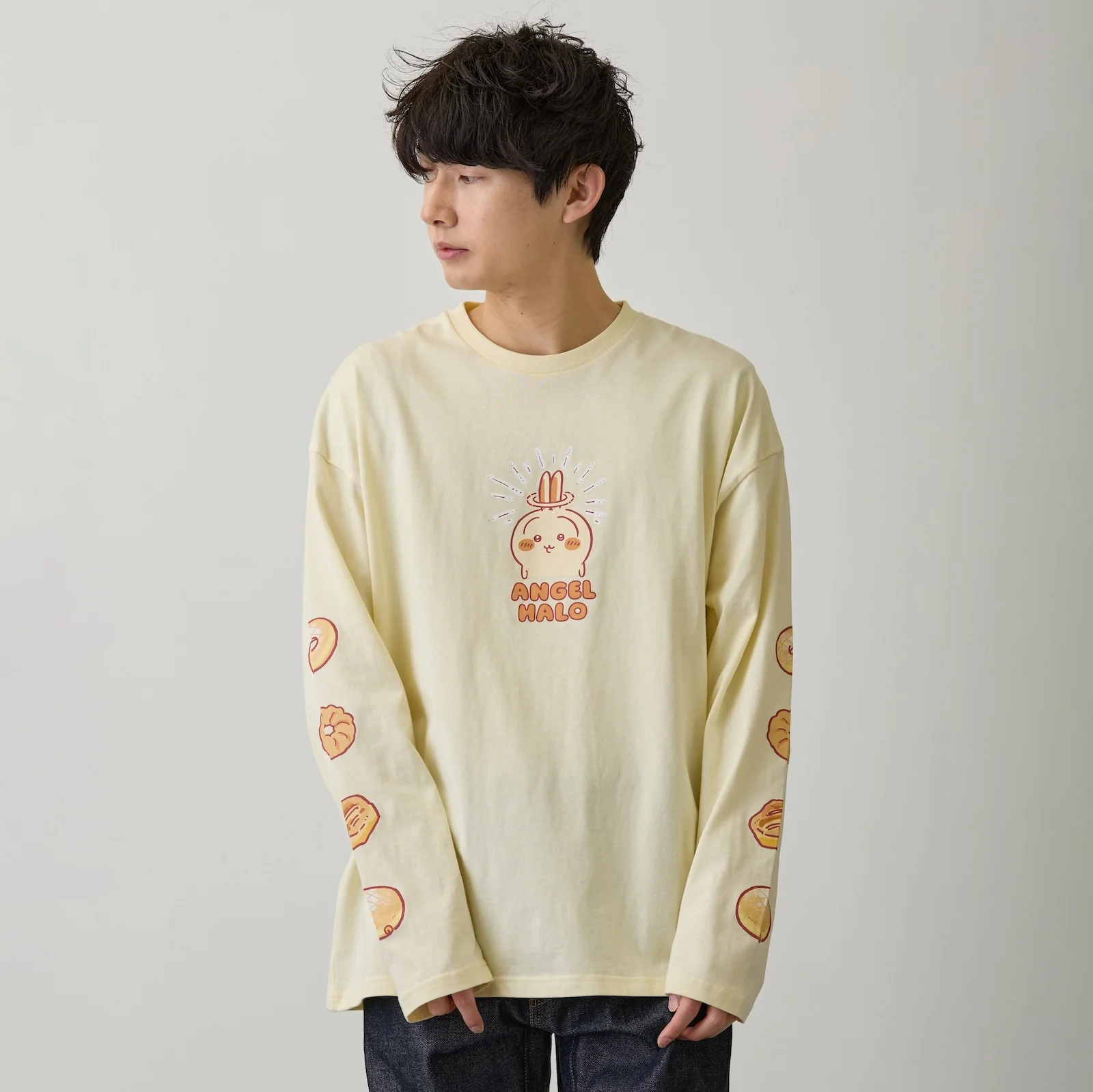 ちいかわ 長袖Tシャツ ドーナッツ イエローベージュ - Image 5