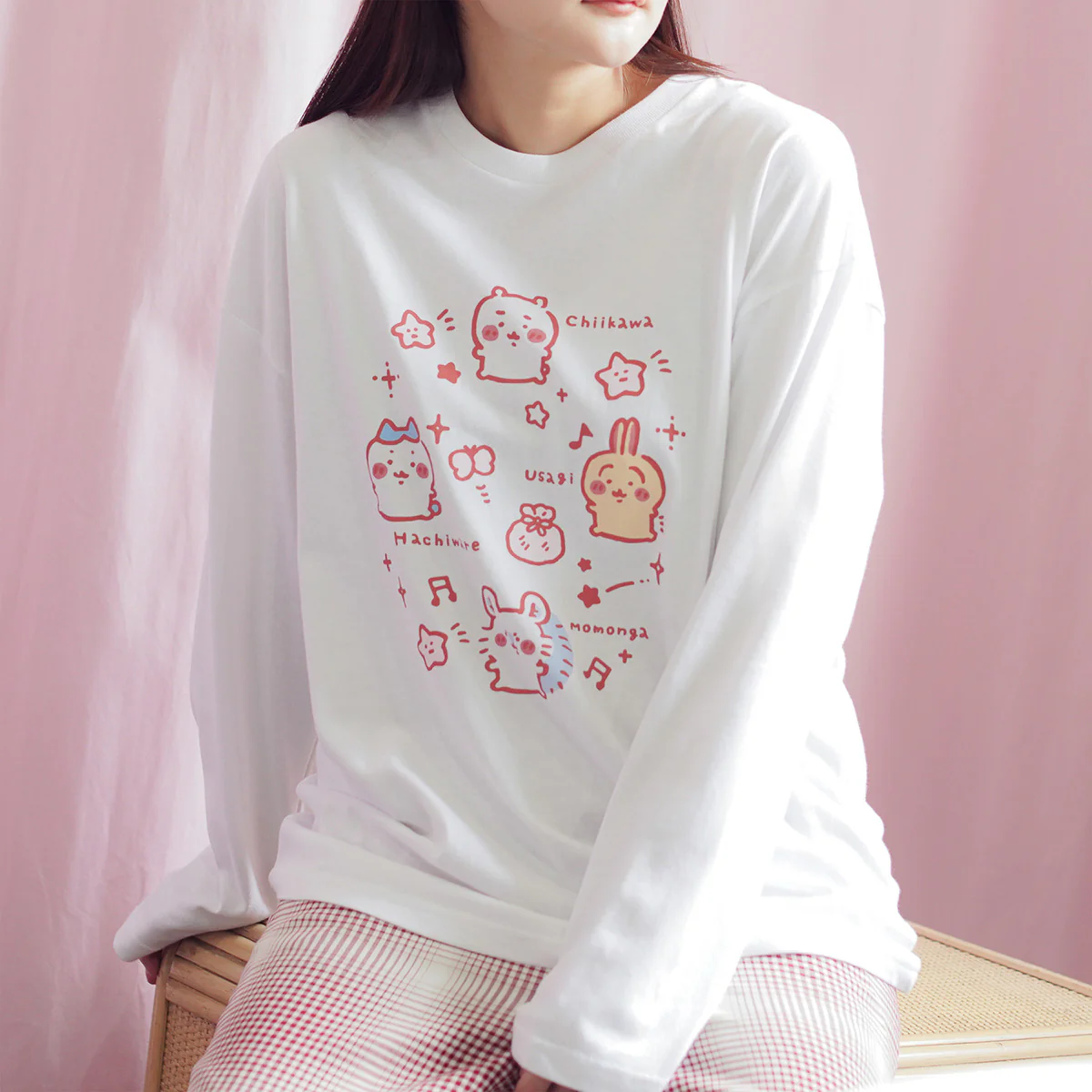 ちいかわ 長袖Tシャツ 小さいの ホワイト - Image 2
