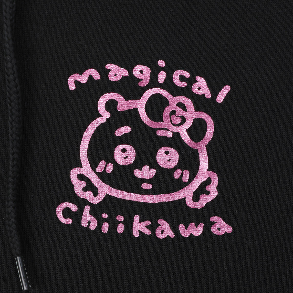 ちいかわ まじかるちいかわ ZIPパーカー キラキラ ブラック - Image 3
