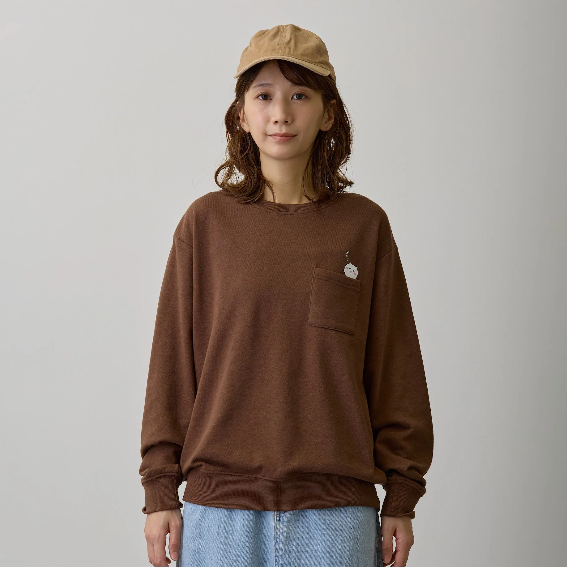 ちいかわ スウェット 自分フォンデュ ブラウン - Image 3