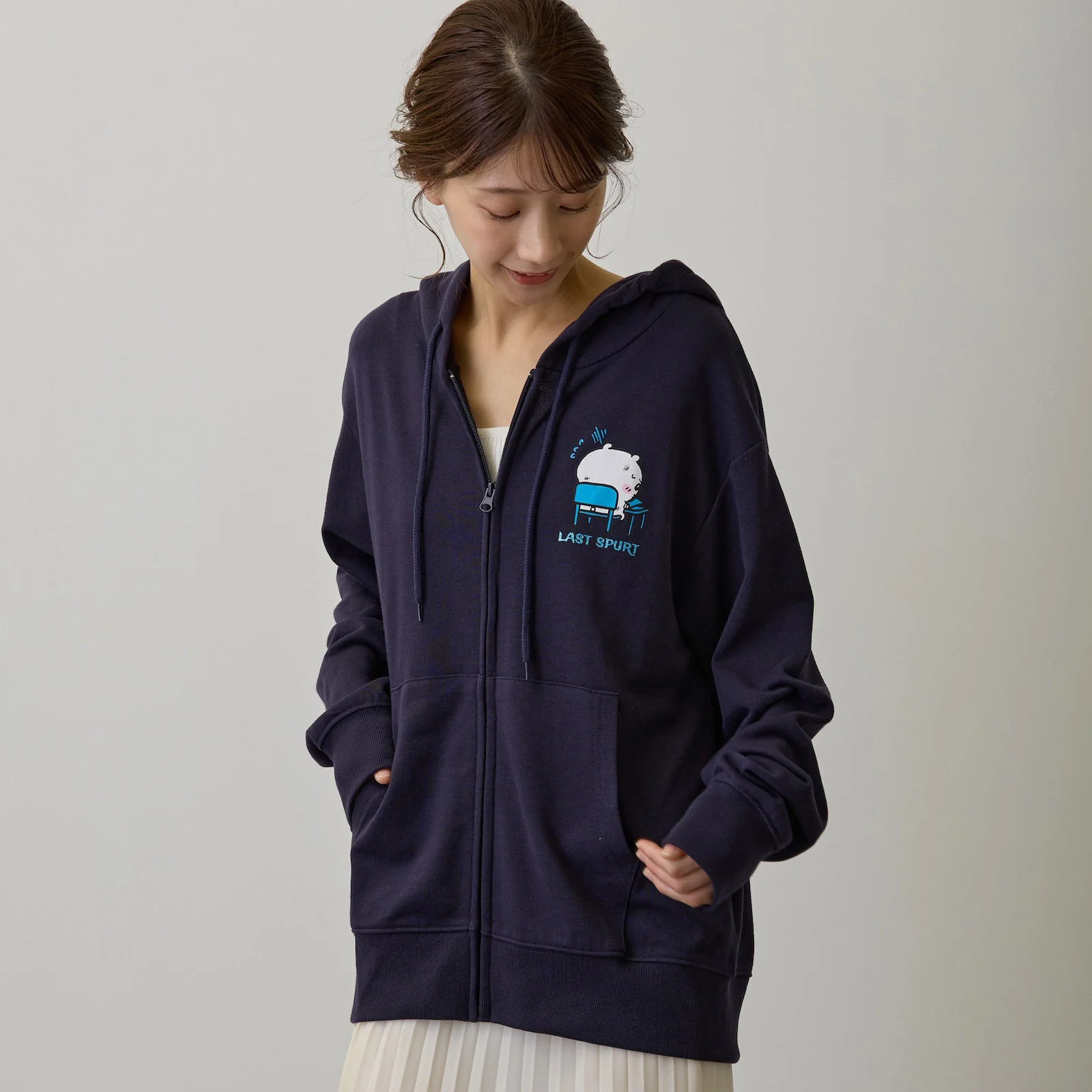 ちいかわ ZIPパーカー 試験だ ネイビー - Image 9