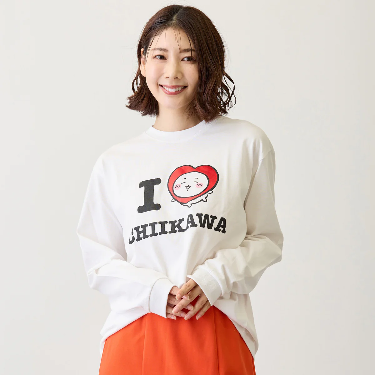 ちいかわ 長袖Tシャツ I LOVE CHIIKAWA ホワイト - Image 7