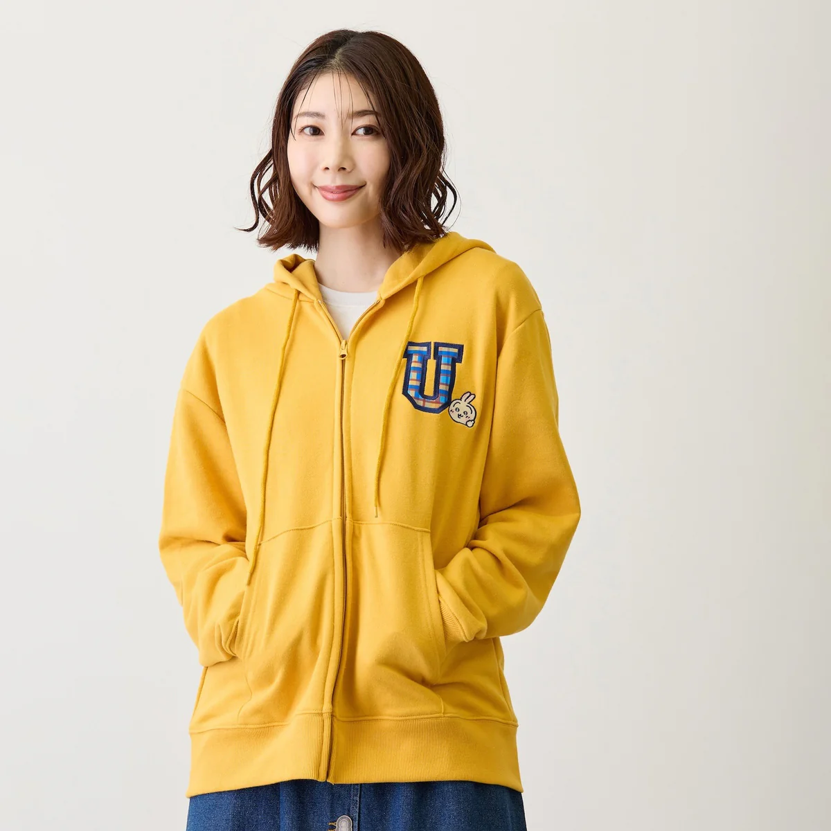 ちいかわ ZIPパーカー GO MY WAY イエロー - Image 9