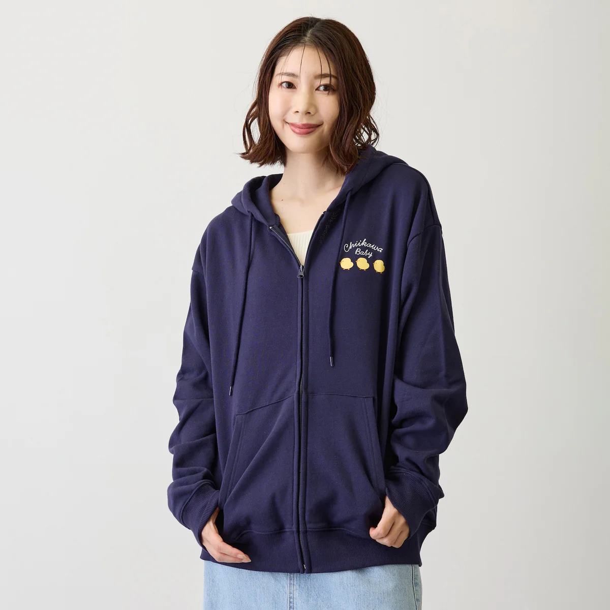 ちいかわ Chiikawa Baby ZIPパーカー おまる ネイビー - Image 13
