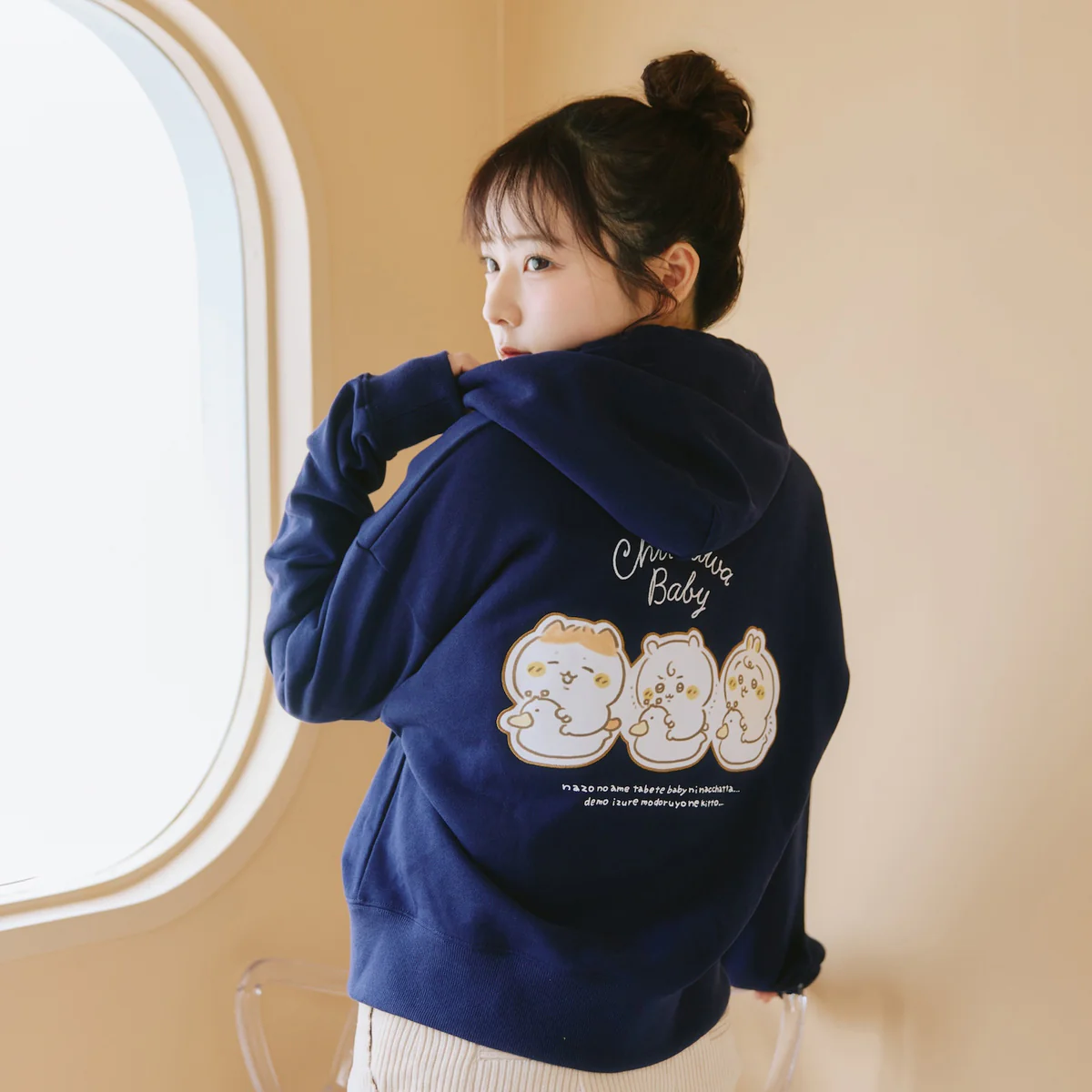 ちいかわ Chiikawa Baby ZIPパーカー おまる ネイビー - Image 4