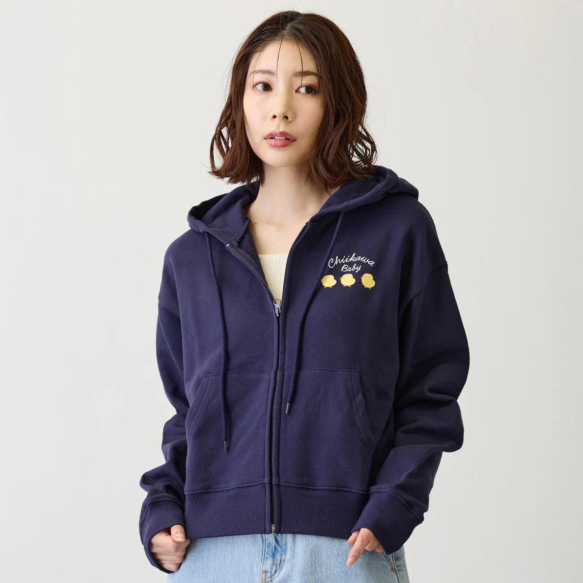 ちいかわ Chiikawa Baby ZIPパーカー おまる ネイビー - Image 9