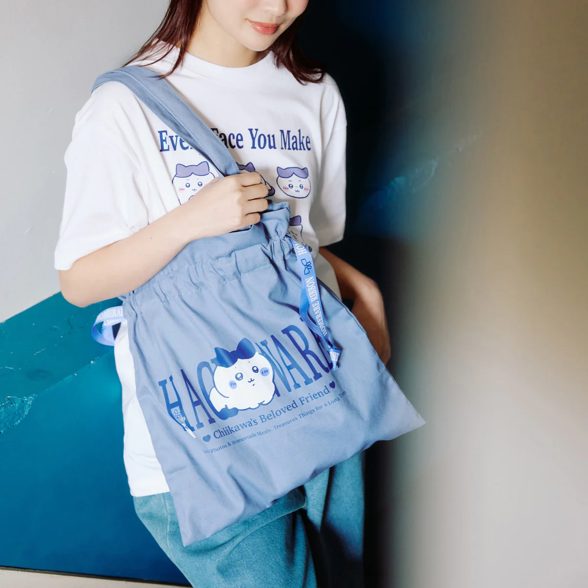 ちいかわ トートバッグ ハチワレシリーズ サックス - Image 4