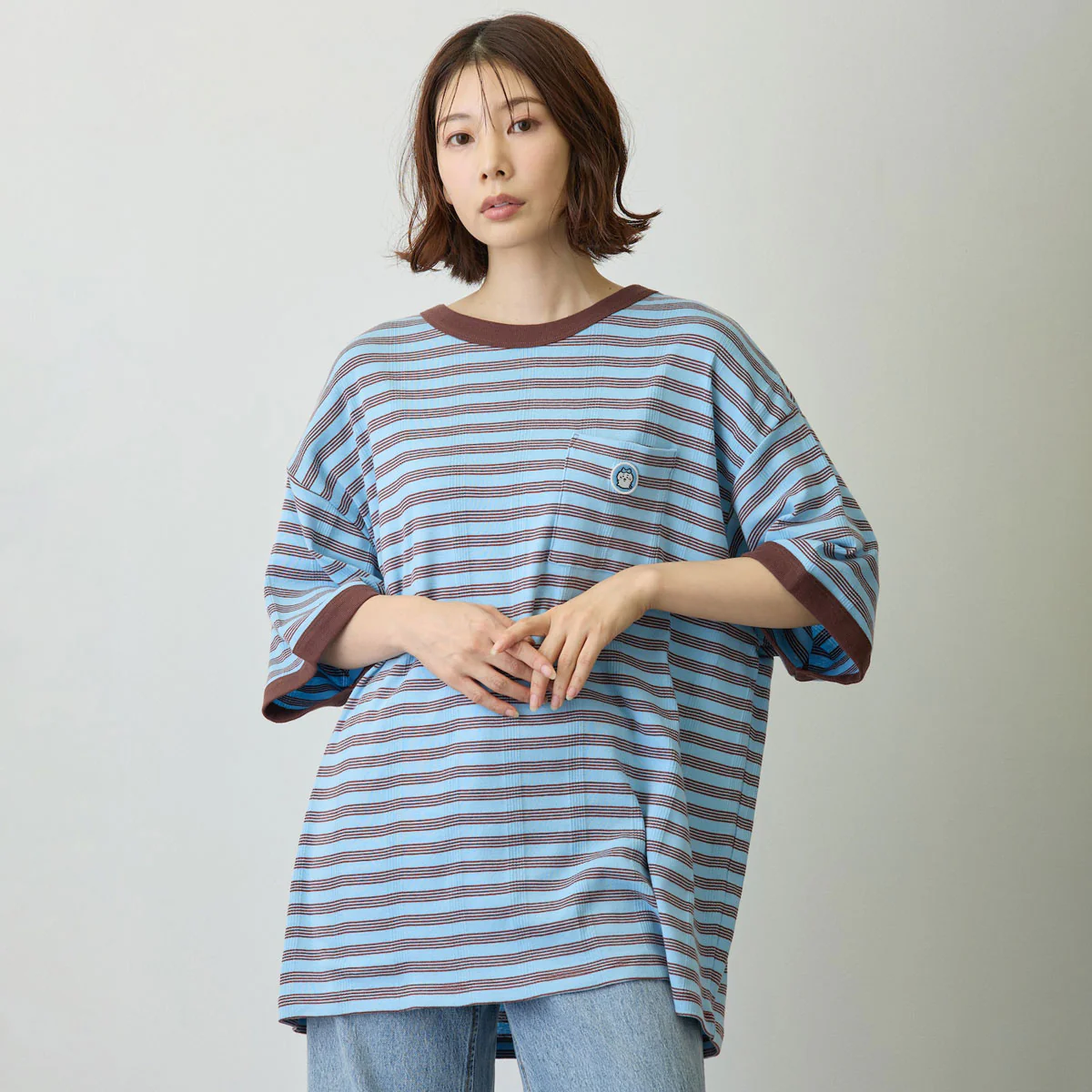 ちいかわ ビッグシルエットポケットTシャツ Robert P.Miller×Talking ハチワレ BLUEBERRY - Image 11