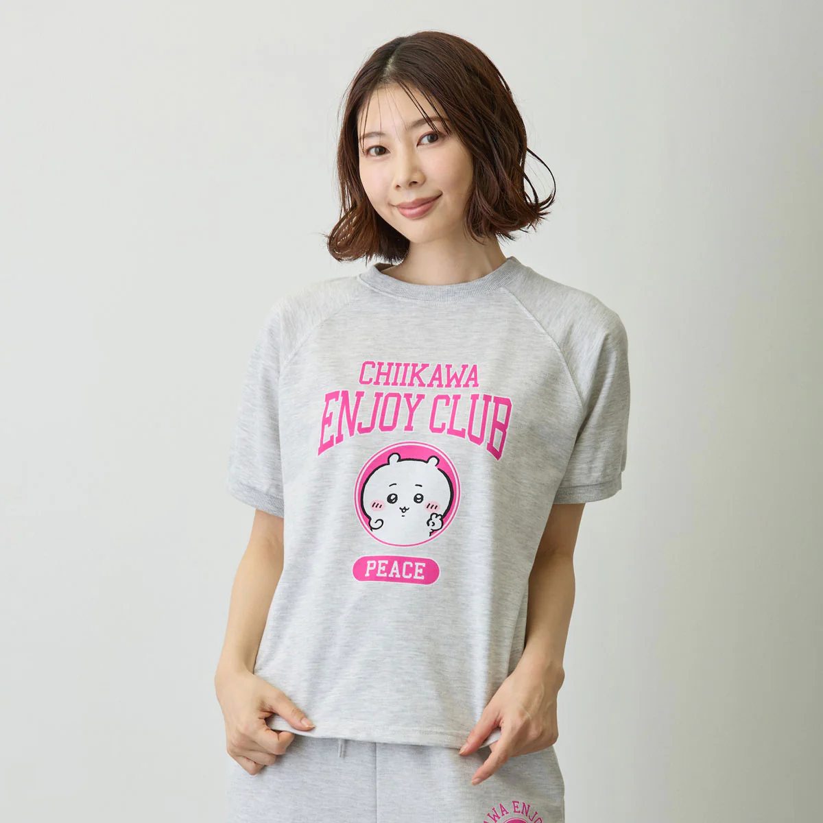 ちいかわ Tシャツ ピース ちいかわ 杢グレー - Image 12