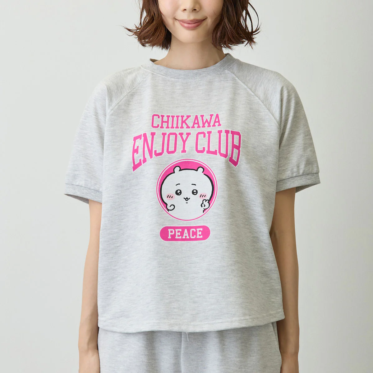 ちいかわ Tシャツ ピース ちいかわ 杢グレー - Image 13