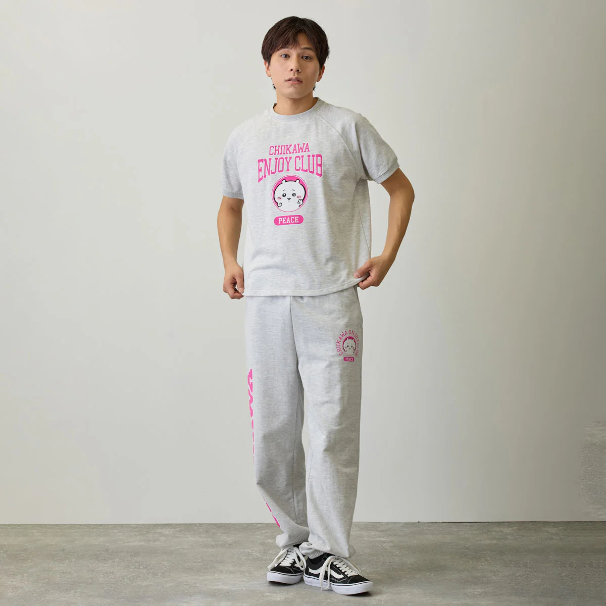 ちいかわ Tシャツ ピース ちいかわ 杢グレー - Image 6