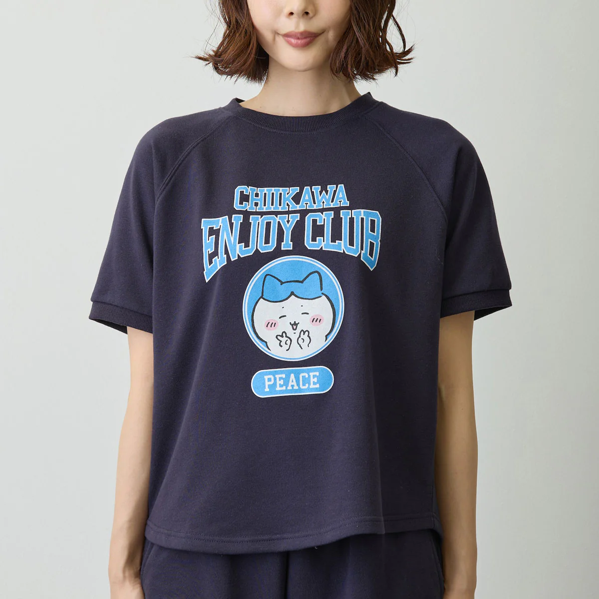 ちいかわ Tシャツ ピース ハチワレ ネイビー - Image 12