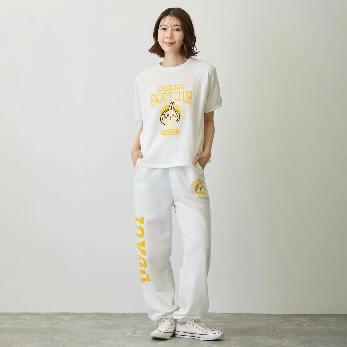 ちいかわ Tシャツ ピース うさぎ ホワイト - Image 10