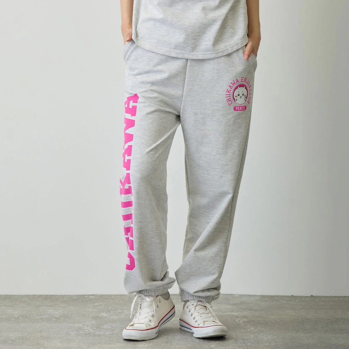 ちいかわ スウェットパンツ ピース ちいかわ 杢グレー - Image 12